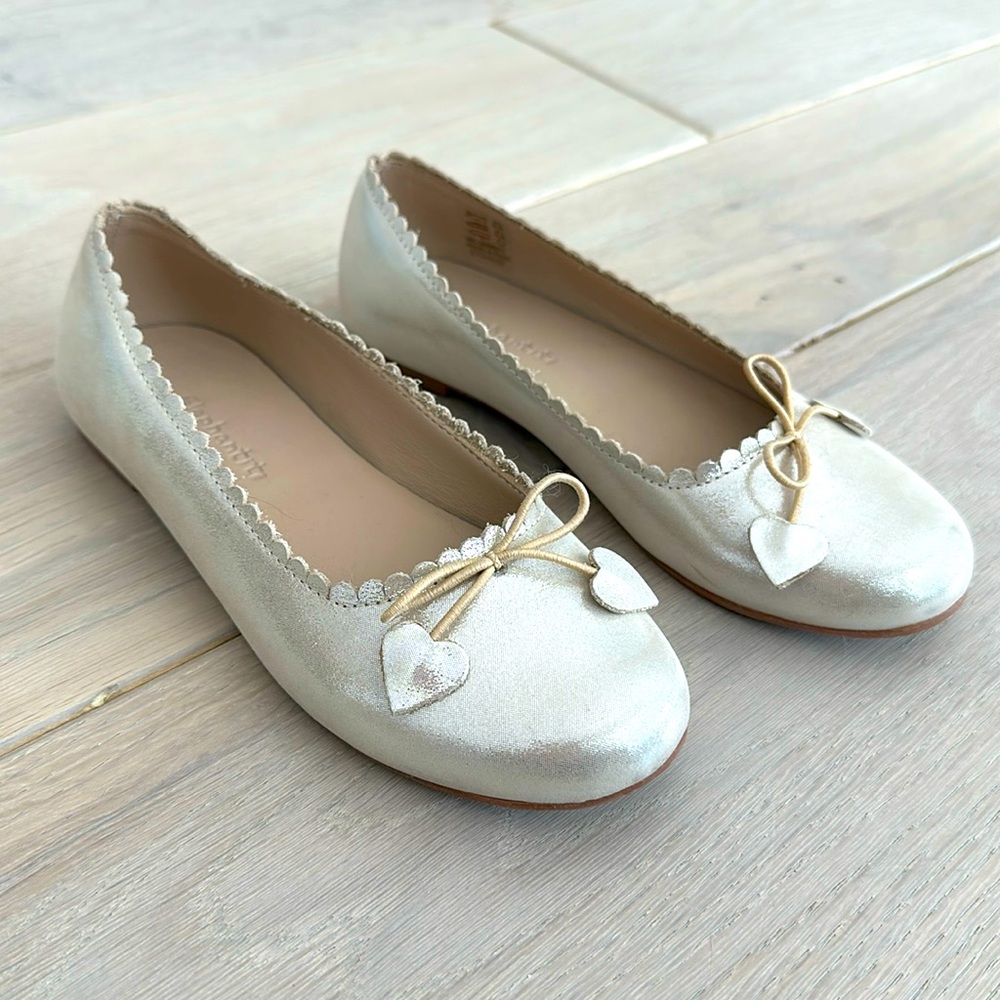 Girls Gold Elephantito Ballet Flats Size US 1, EU 31